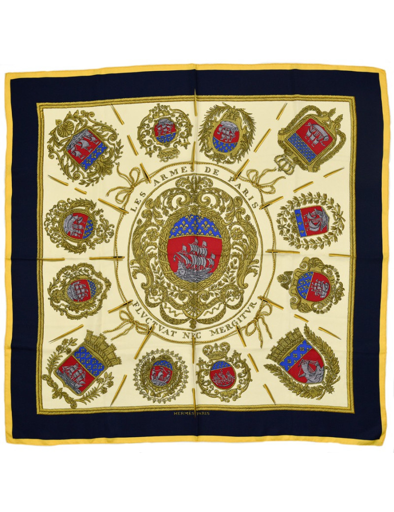 HERMES Carré soie "Les armes de Paris"