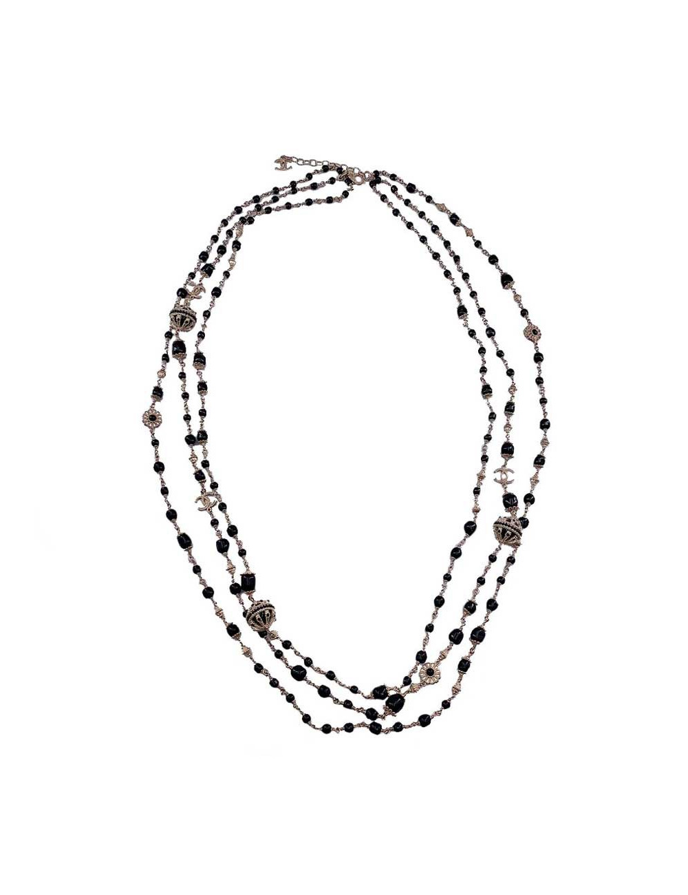 Sautoir multirangs CHANEL noir