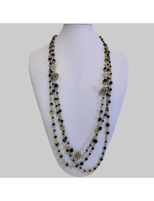 Sautoir multirangs CHANEL noir