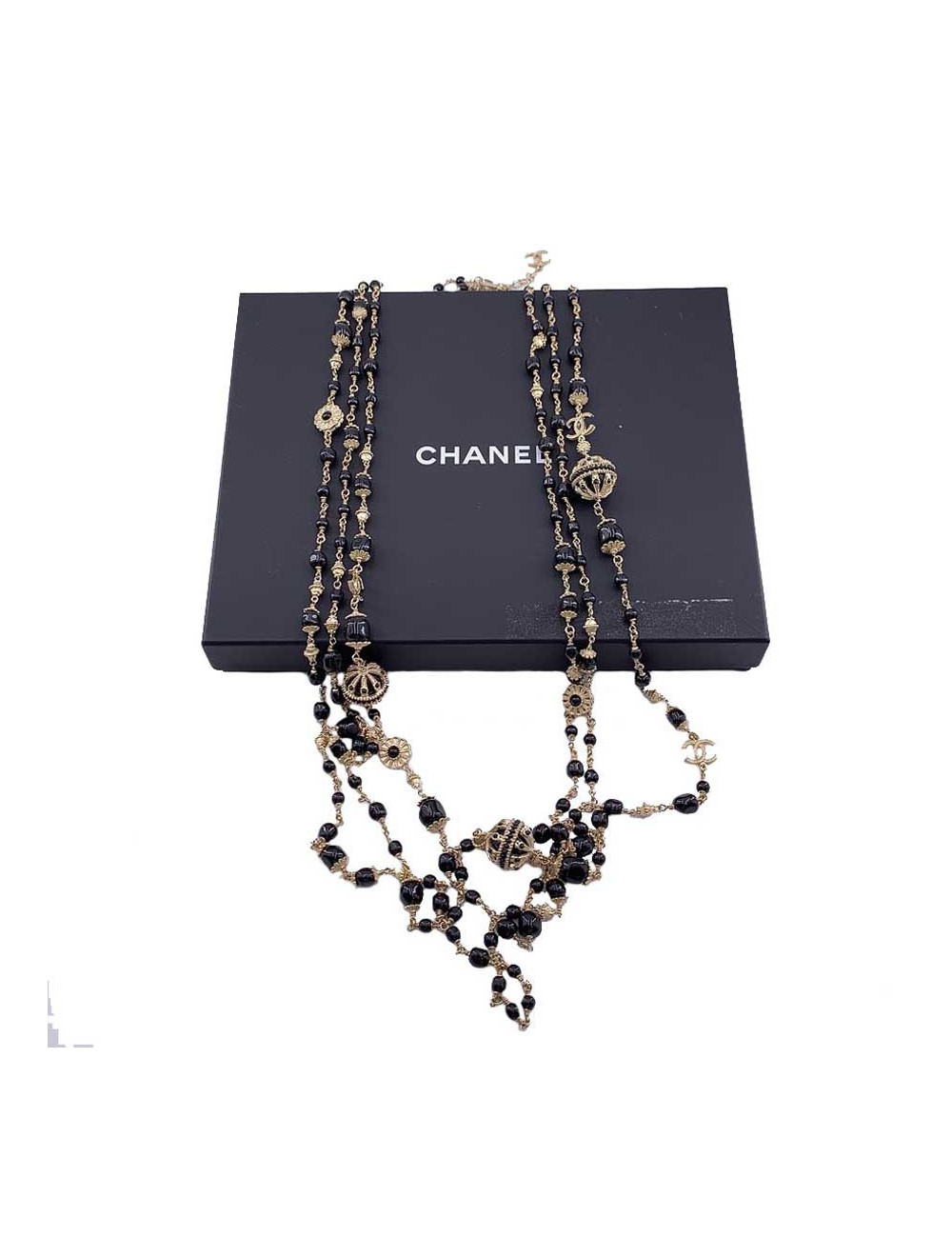 Sautoir multirangs CHANEL noir