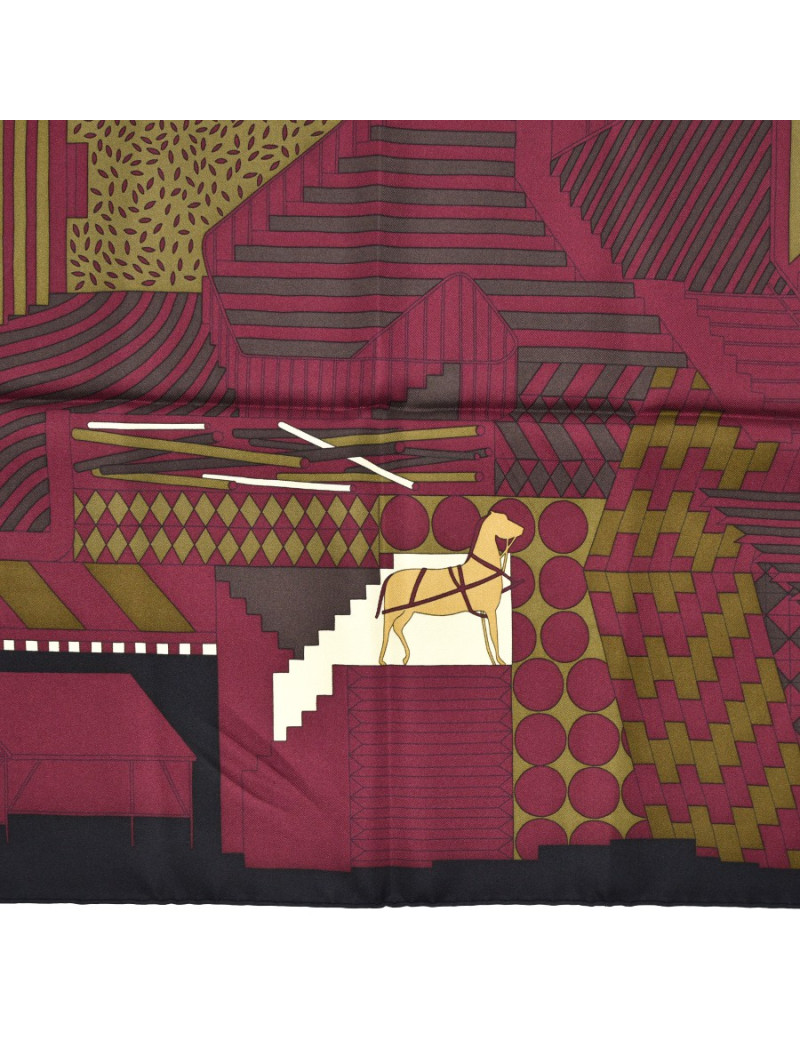 Carré HERMES "Promenade au Faubourg " 100 % soie