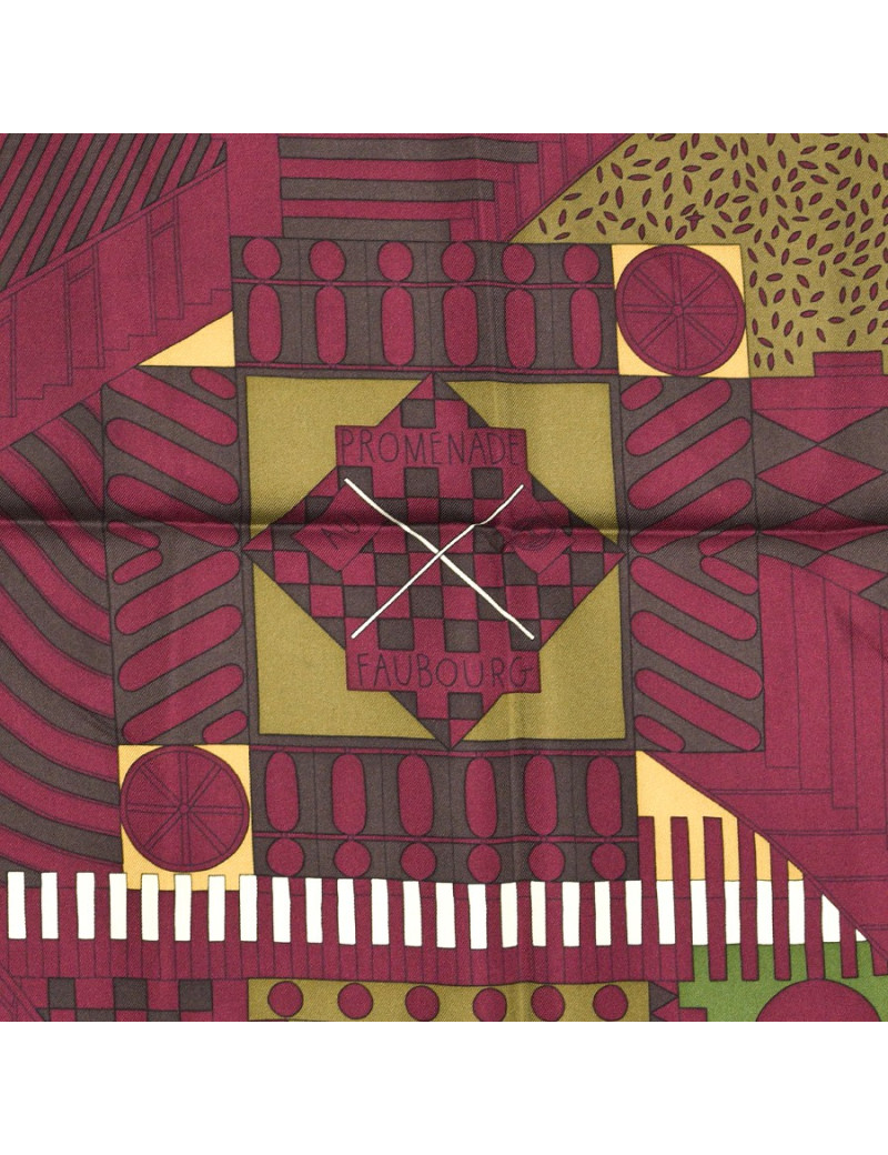 Carré HERMES "Promenade au Faubourg " 100 % soie