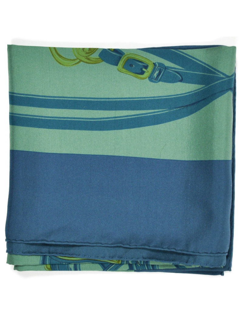 "Brides de Gala" Carré HERMES Dip Dye bleu et vert