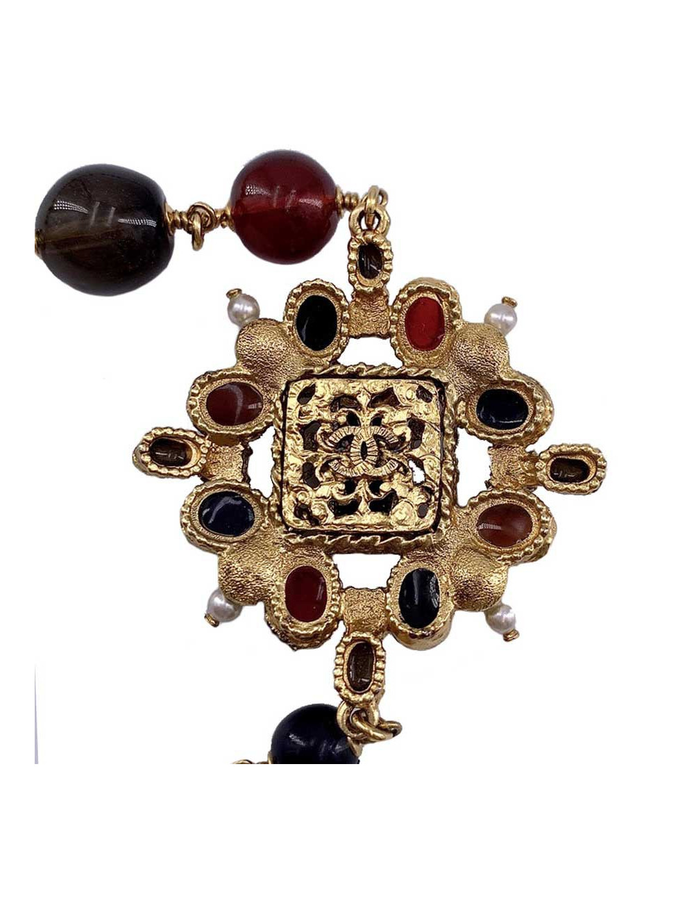 Sautoir CHANEL perles multicolore