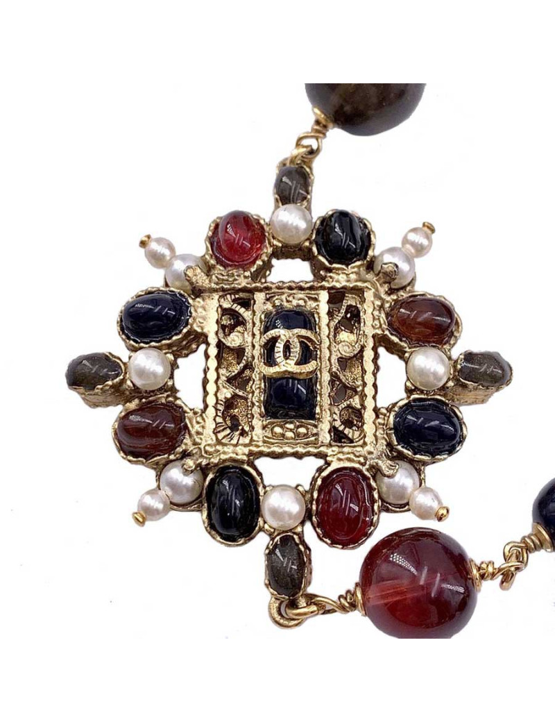 Sautoir CHANEL perles multicolore