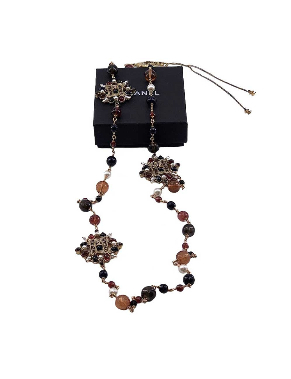 Sautoir CHANEL perles multicolore