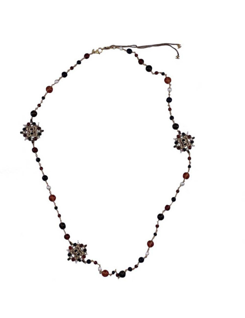 CHANEL long necklace with multicolored beads