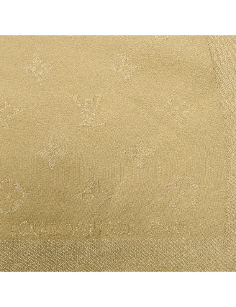 Carré LOUIS VUITTON en soie beige
