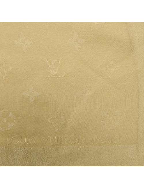 Carré LOUIS VUITTON en soie beige