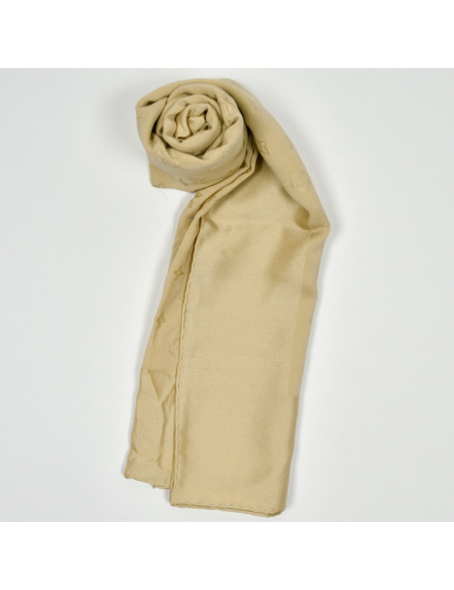Carré LOUIS VUITTON en soie beige