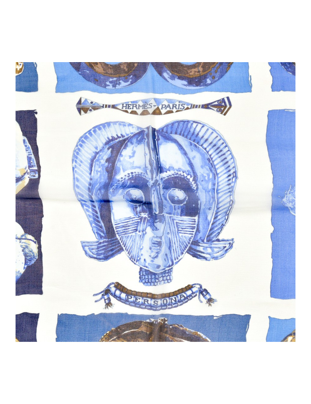 Carré HERMES soie bleue