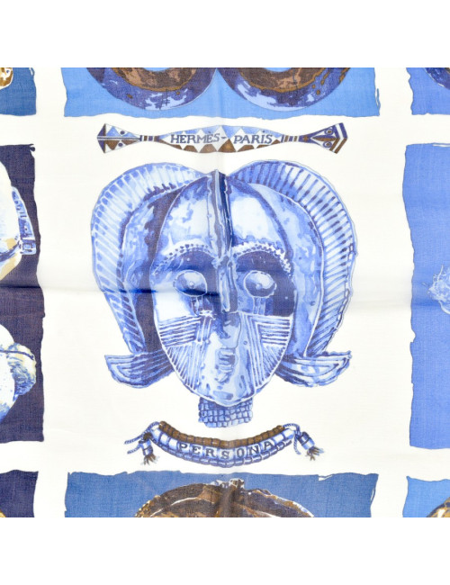 Carré HERMES soie bleue