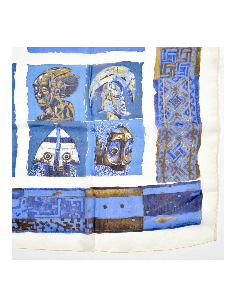 Carré HERMES soie bleue