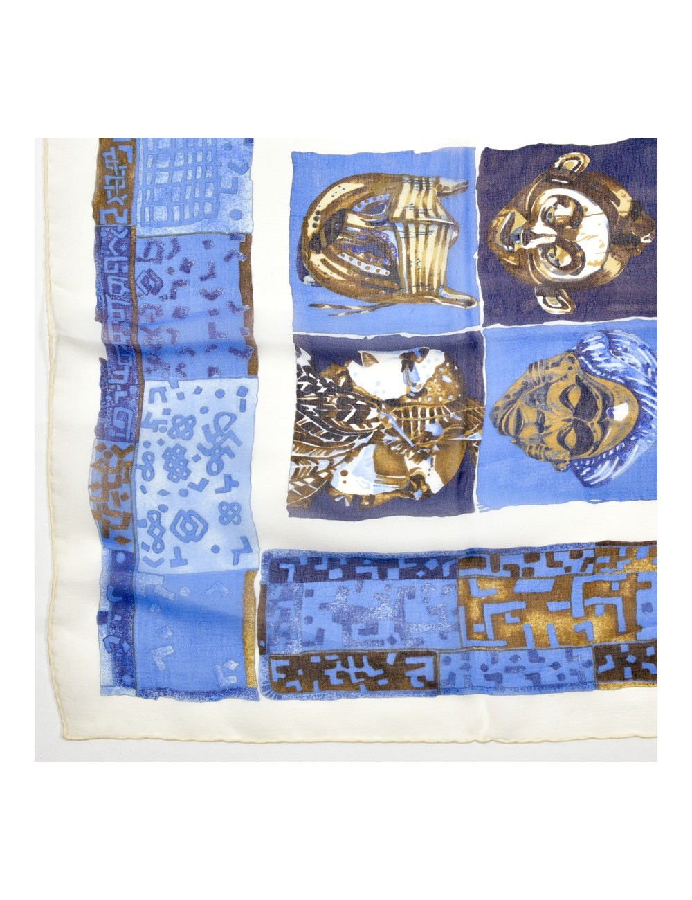 Carré HERMES soie bleue