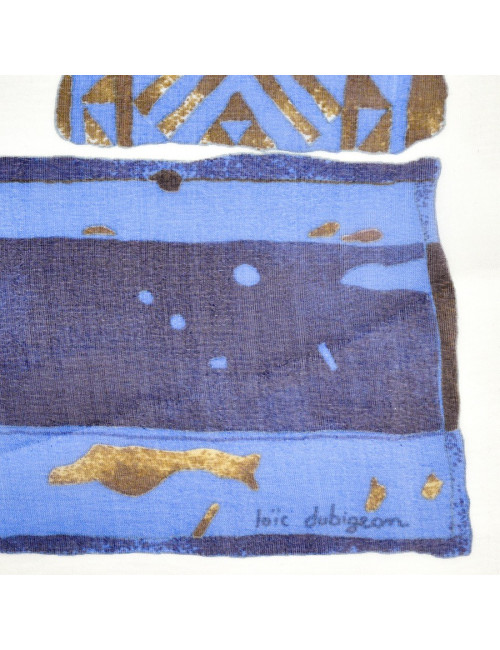 Carré HERMES soie bleue