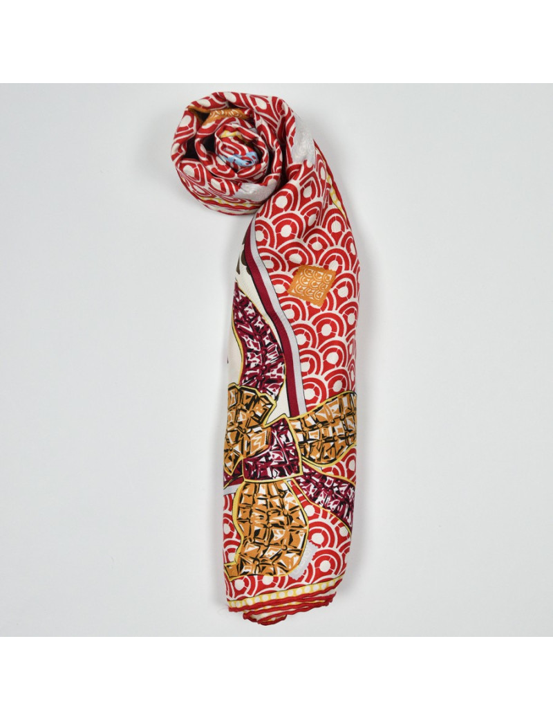 Petit carré Cartier rouge 