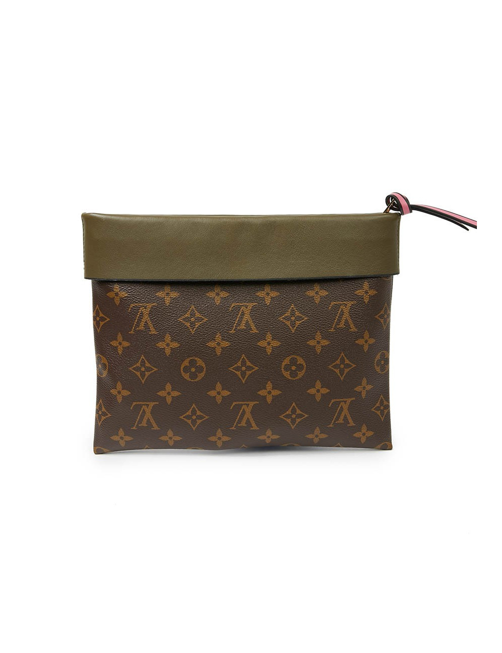 LOUIS VUITTON pochette monogram et revers kaki