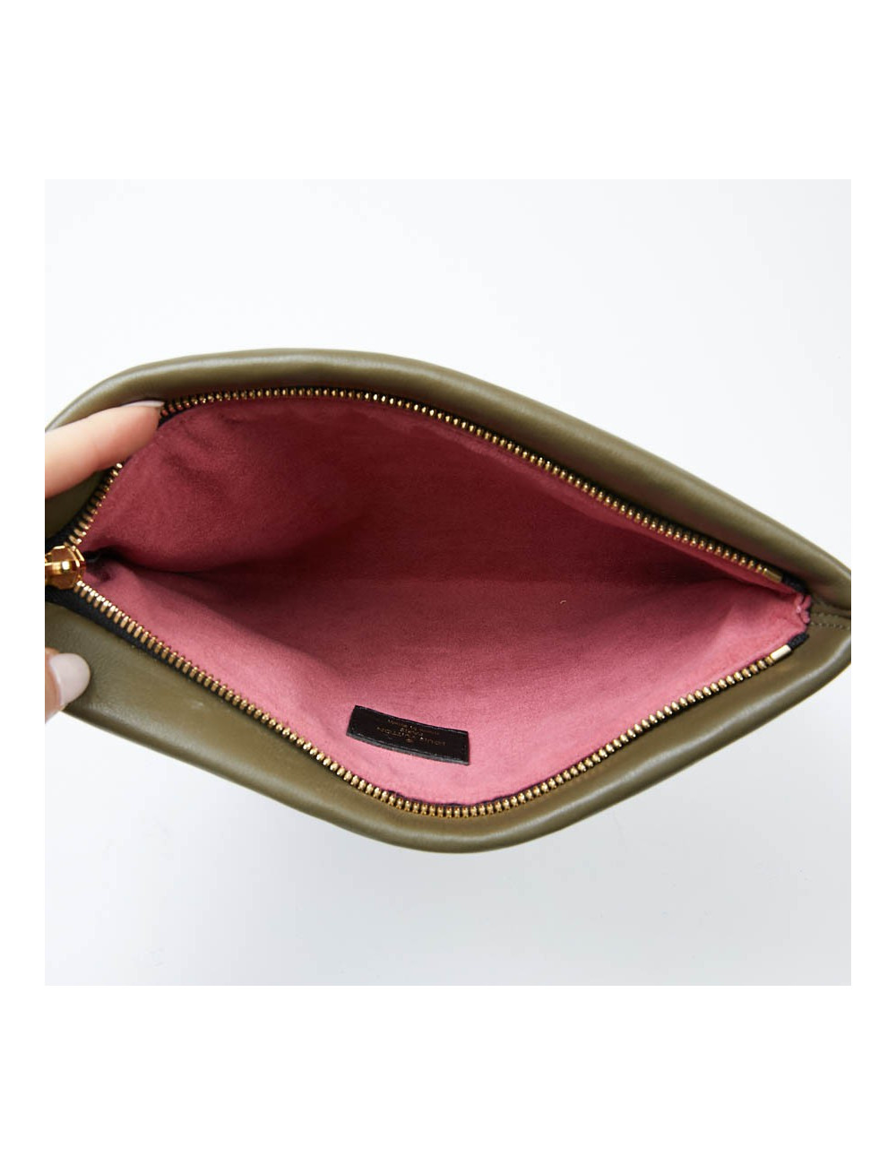 LOUIS VUITTON pochette monogram et revers kaki