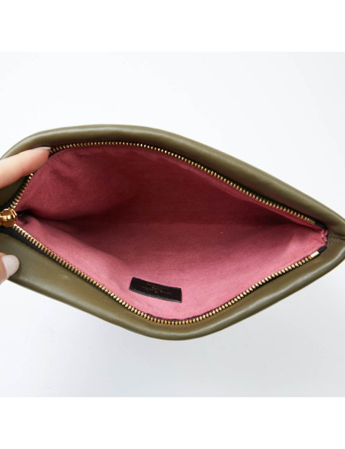 LOUIS VUITTON pochette monogram et revers kaki