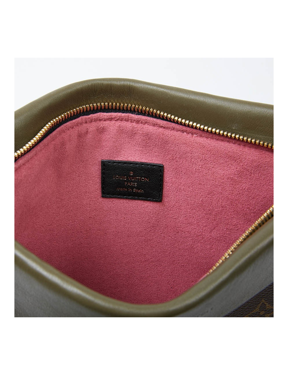 LOUIS VUITTON pochette monogram et revers kaki