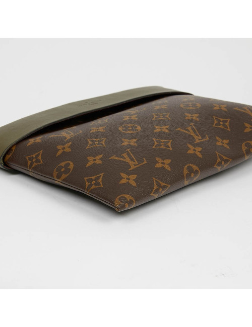 LOUIS VUITTON pochette monogram et revers kaki