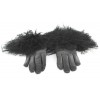 Paire de gants BALMAIN noirs en cuir et poils de mouton