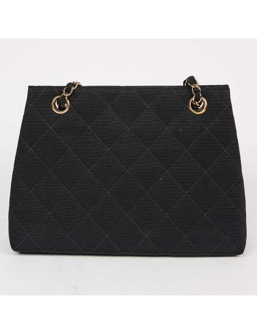 Sac vintage tissu CHANEL noir