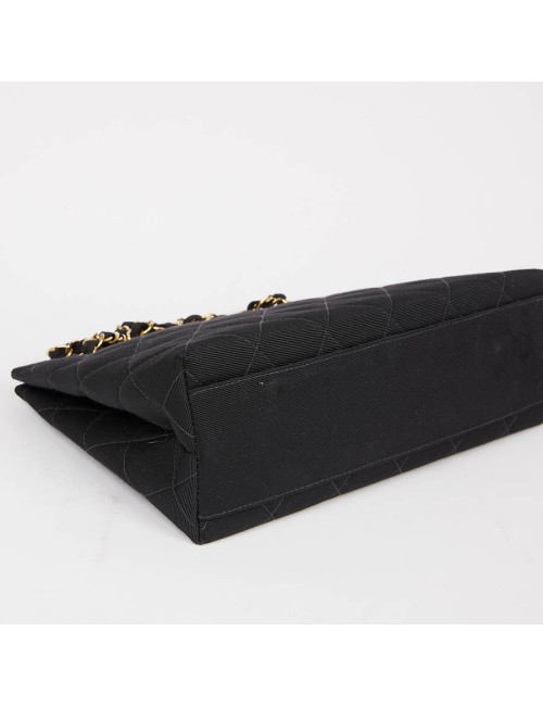 Sac vintage tissu CHANEL noir