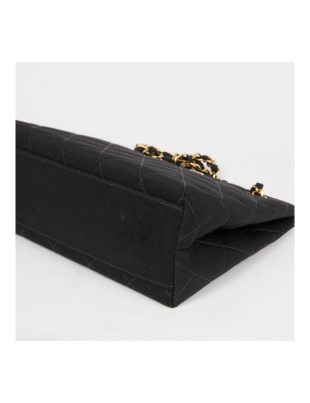 Sac vintage tissu CHANEL noir