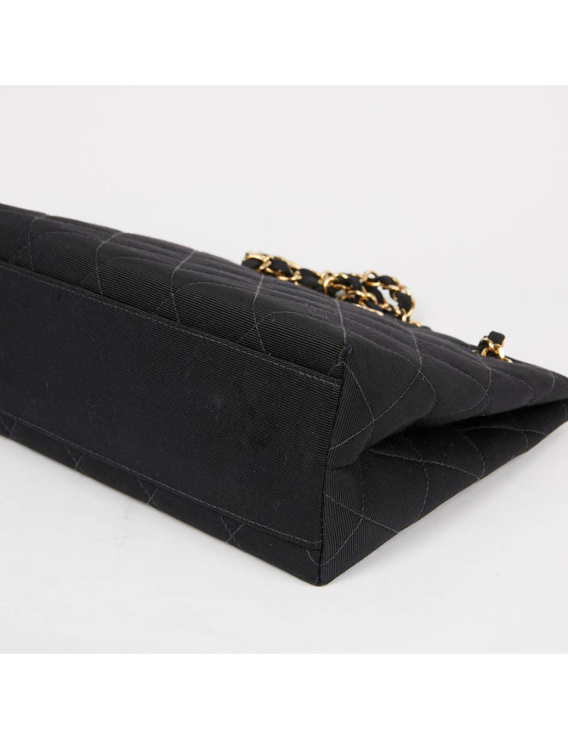 Sac vintage tissu CHANEL noir