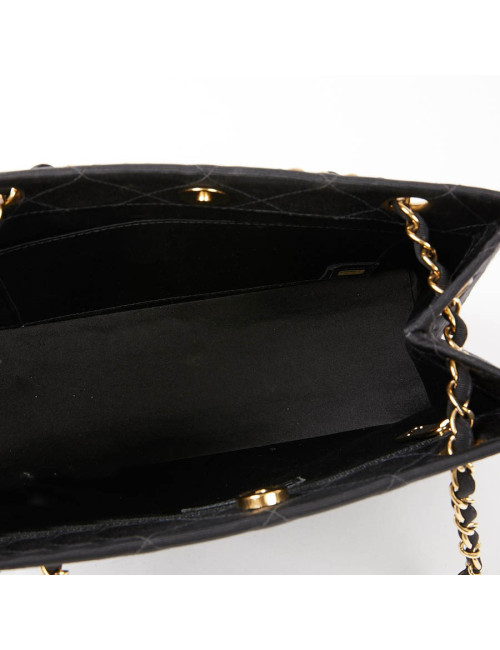 Sac vintage tissu CHANEL noir