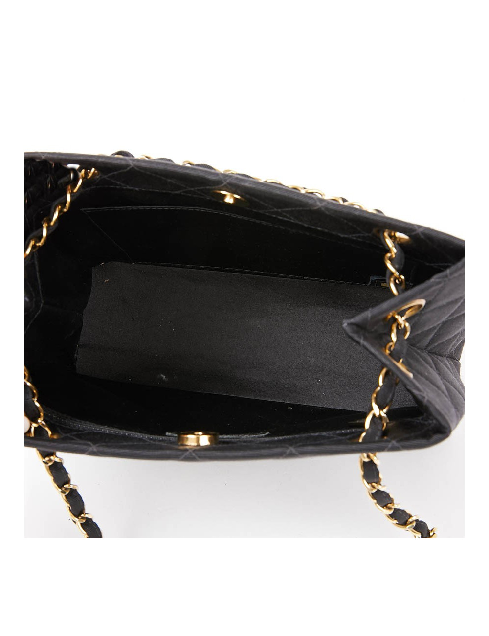 Sac vintage tissu CHANEL noir