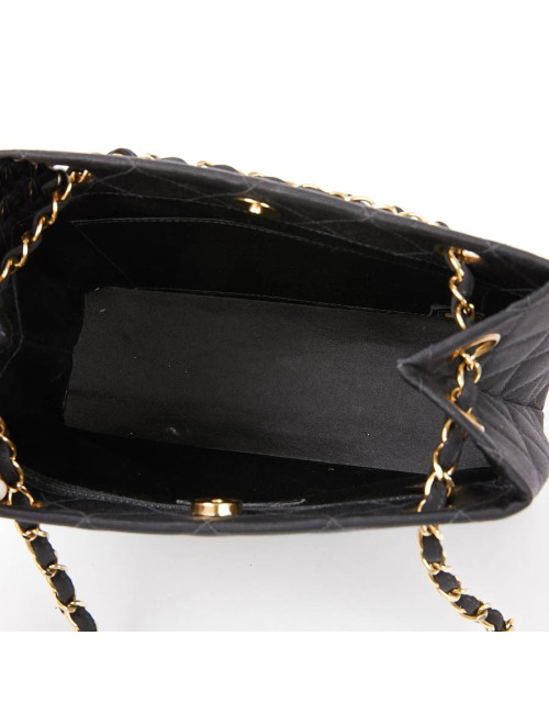 Sac vintage tissu CHANEL noir