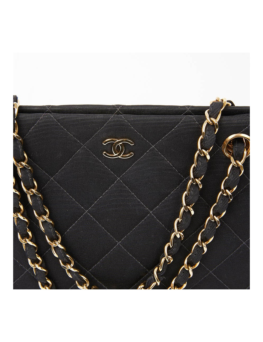 Sac vintage tissu CHANEL noir