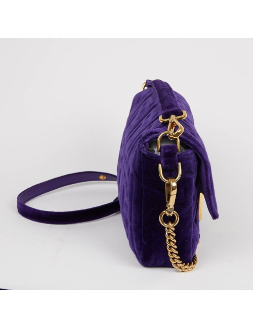 Baguette FENDI velours embossé