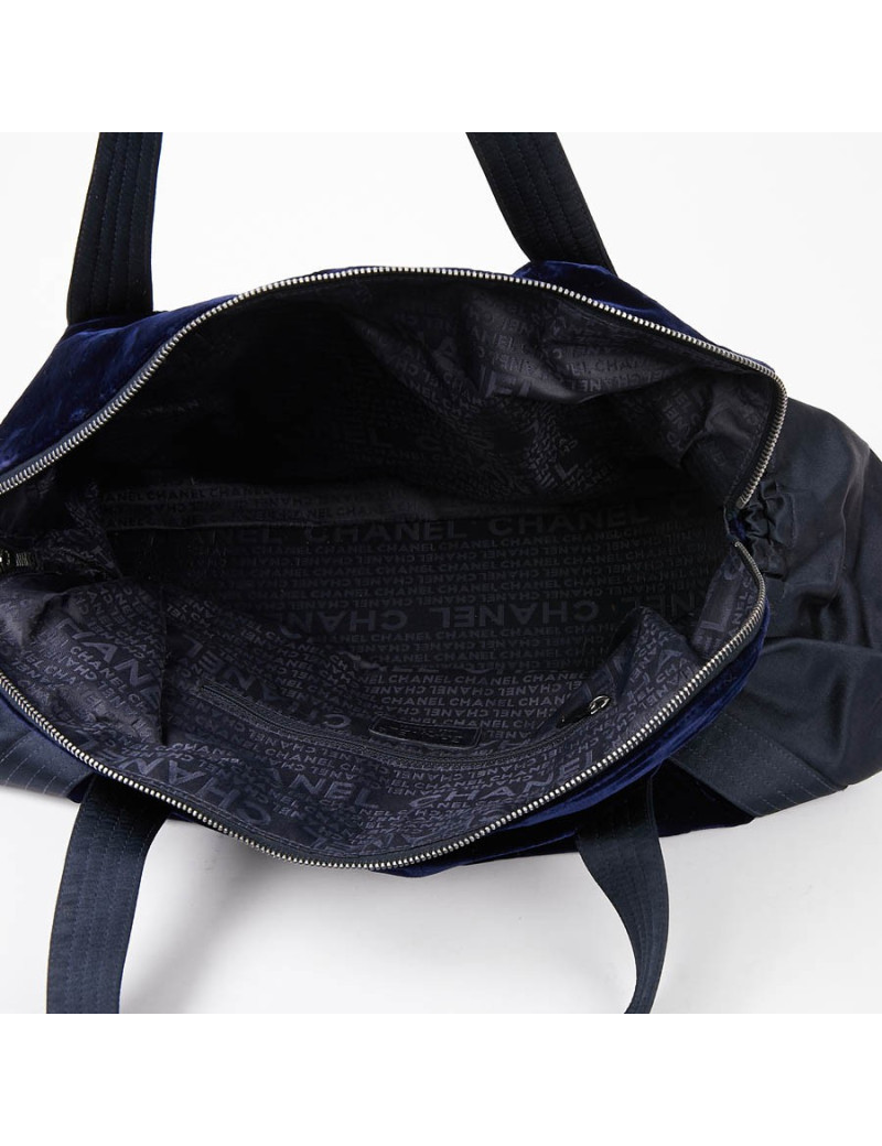 Sac à main CHANEL velours bleu