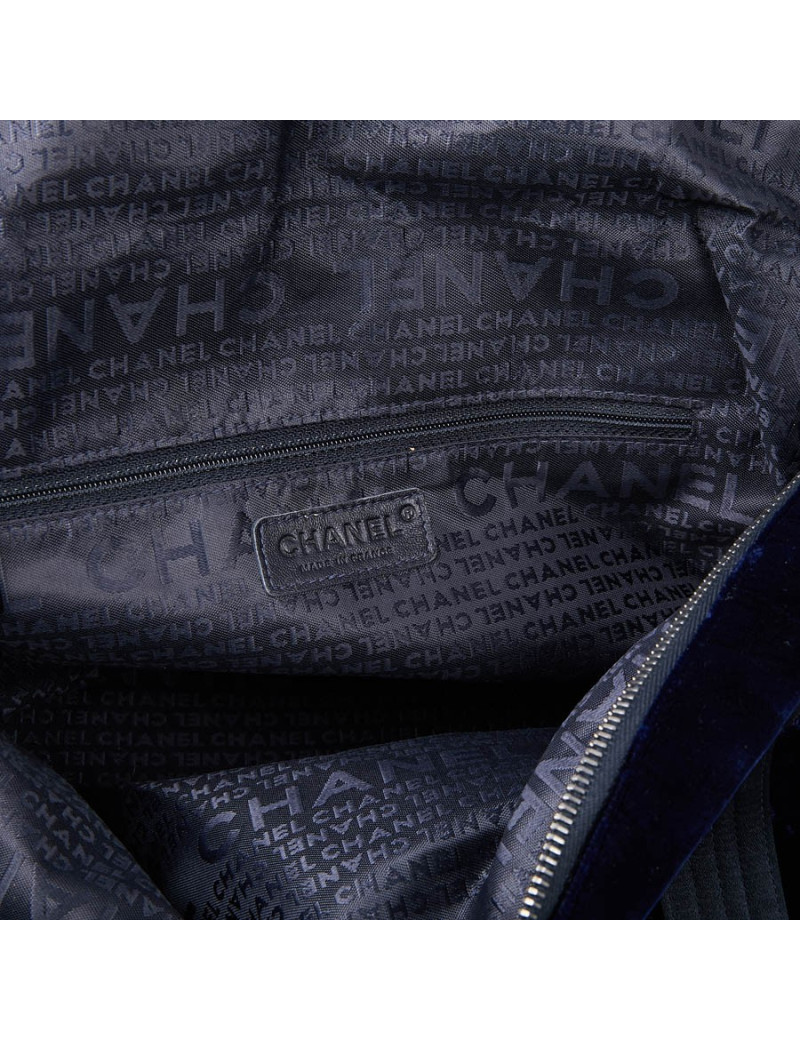 Sac à main CHANEL velours bleu