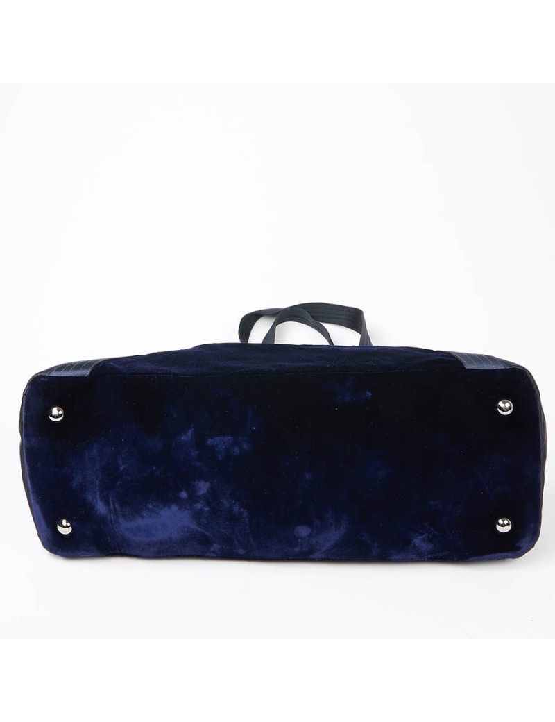Sac à main CHANEL velours bleu