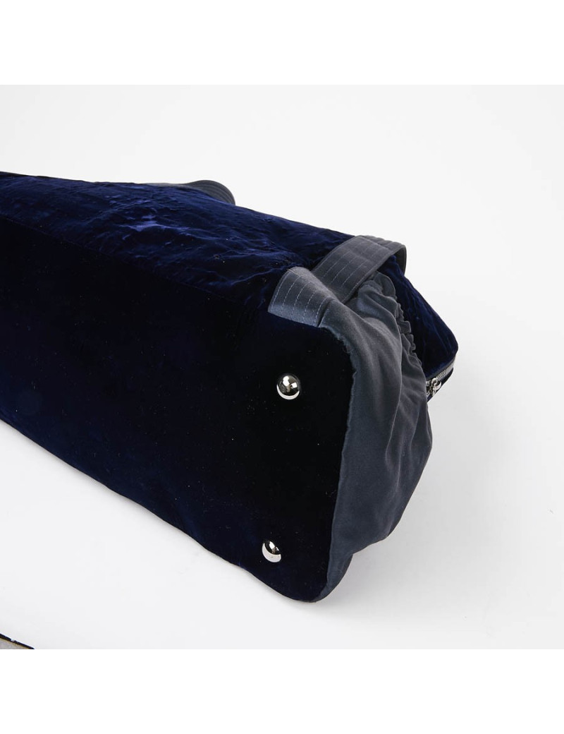 Sac à main CHANEL velours bleu