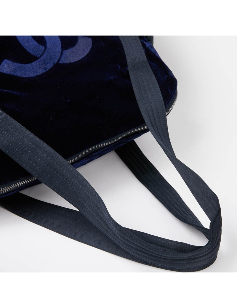 Sac à main CHANEL velours bleu