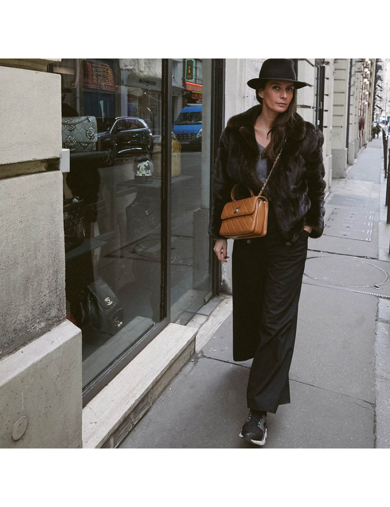 Sac CHANEL cuir matelassé marron