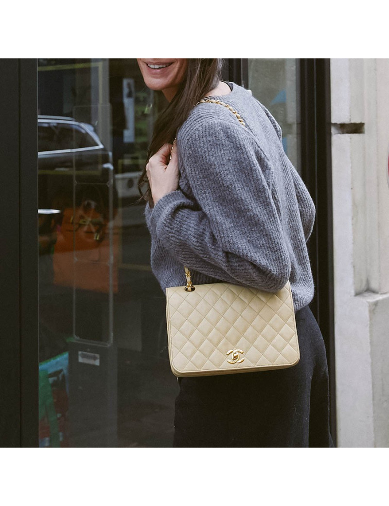 CHANEL Sac à main beige