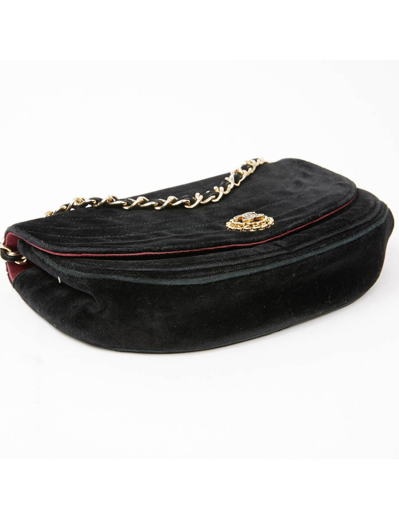 Sac du soir CHANEL velours noir Vintage