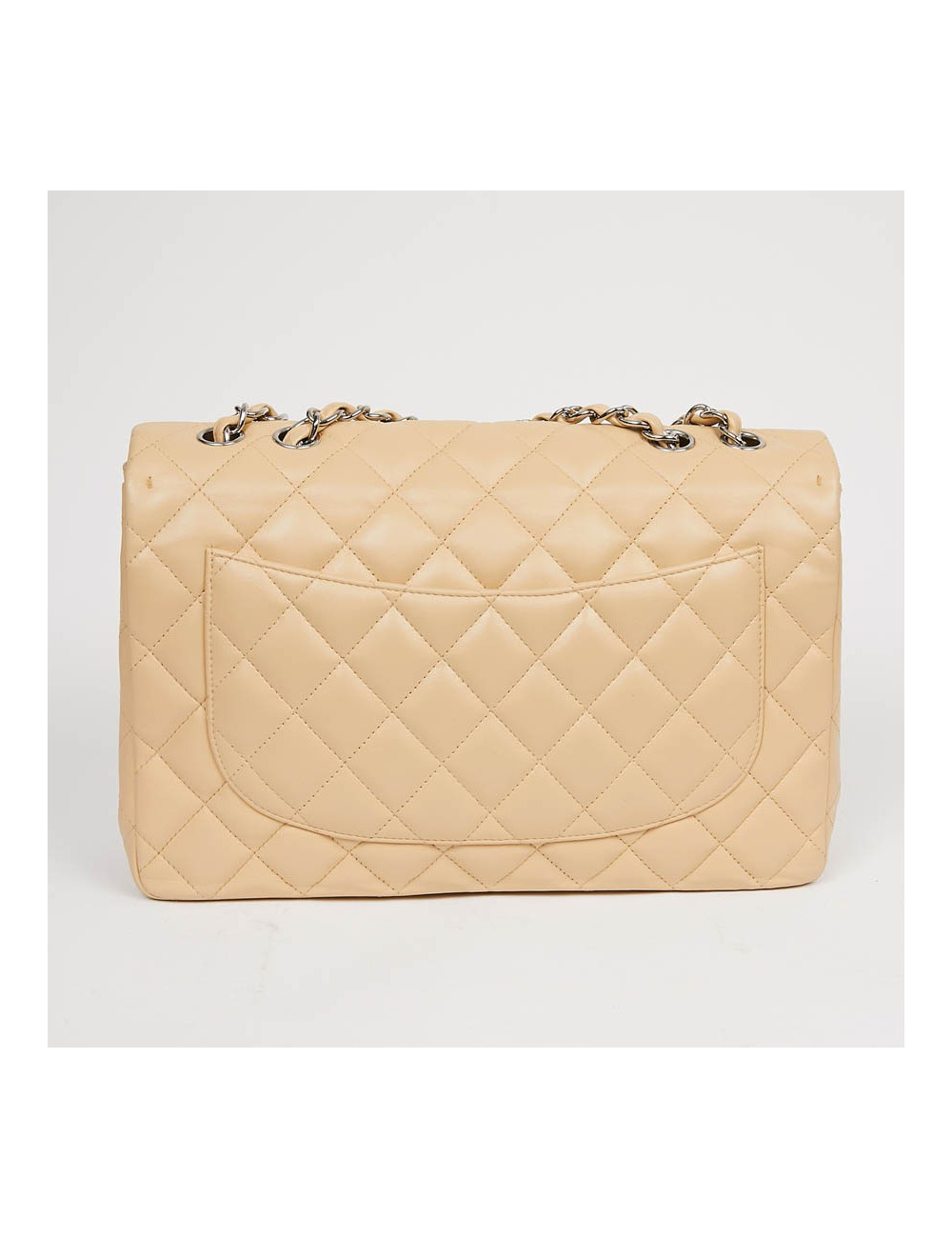  Sac à rabat CHANEL cuir d'agneau beige