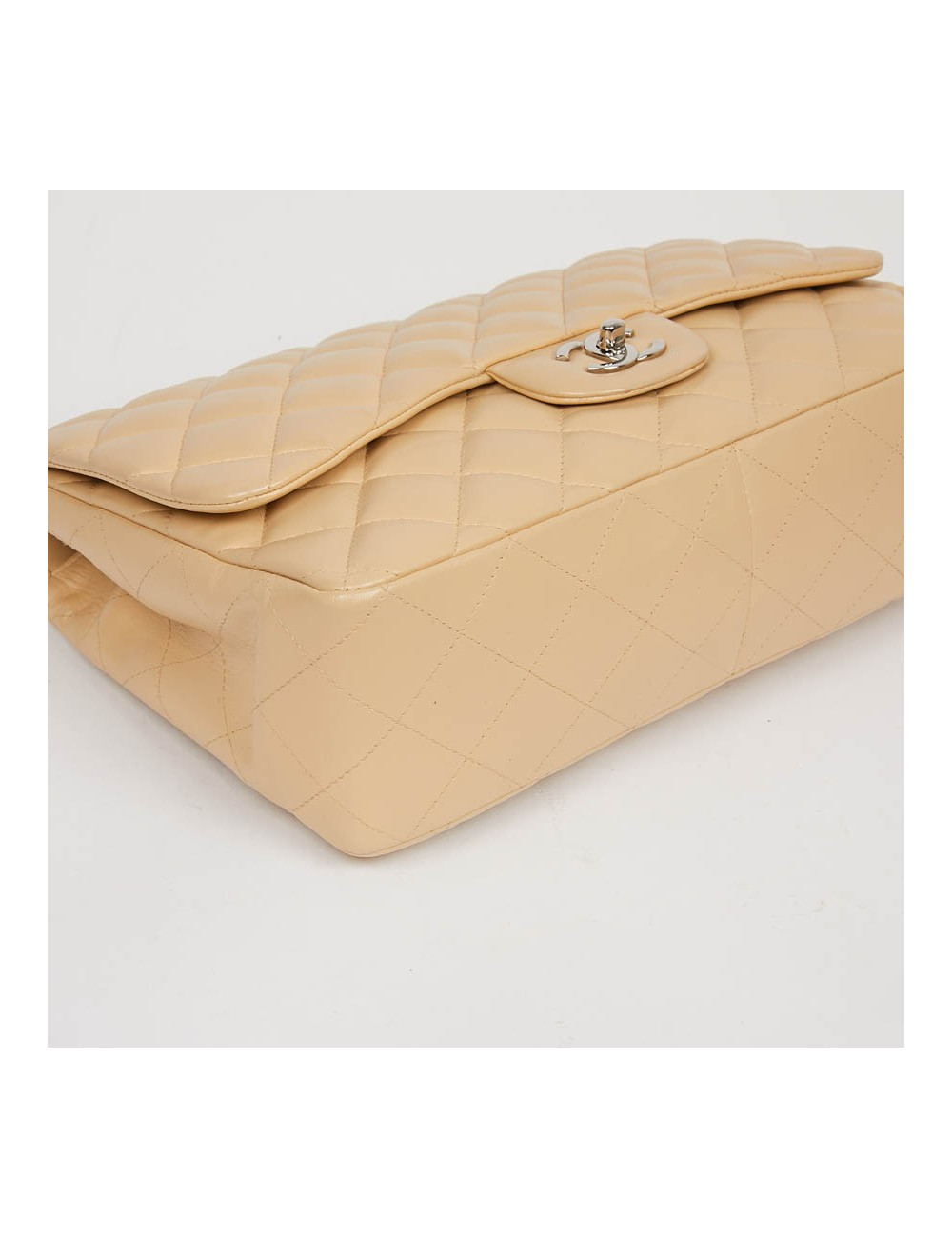  Sac à rabat CHANEL cuir d'agneau beige
