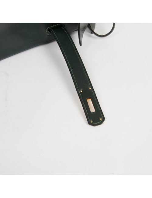 HERMES Kelly 35 cuir box vert