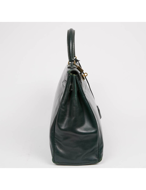 HERMES Kelly 35 cuir box vert