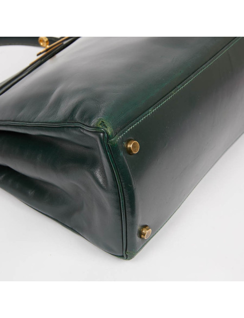 HERMES Kelly 35 cuir box vert