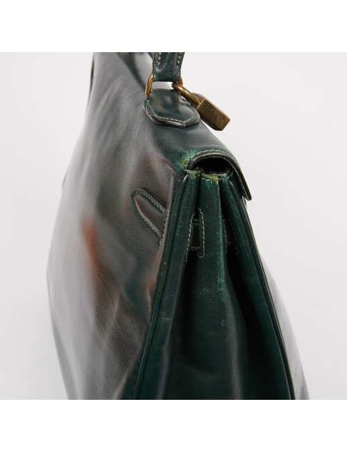 HERMES Kelly 35 cuir box vert