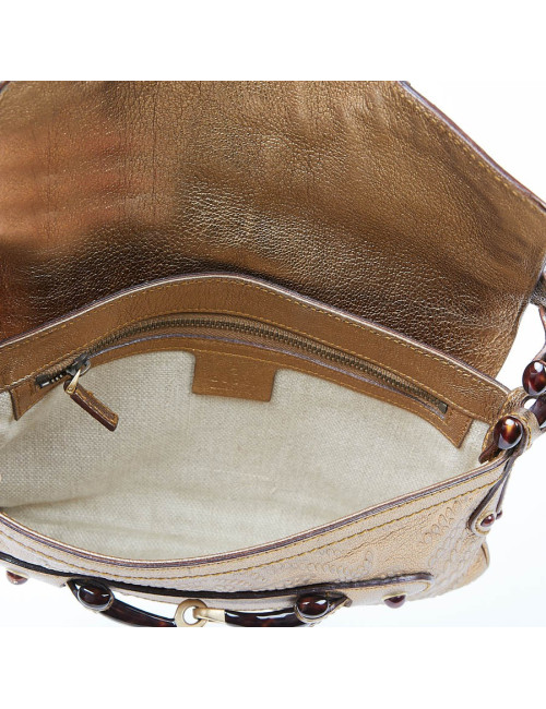 Sac à main GUCCI cuir embossé doré